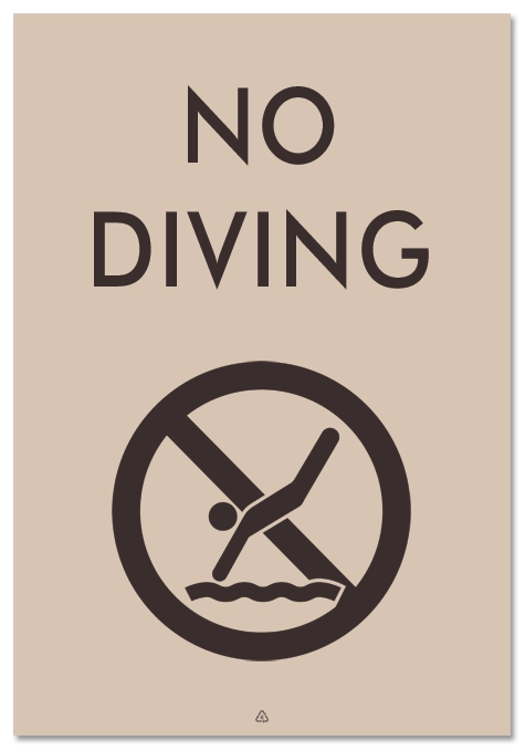 "No Diving ..." Sign w/Symbol [Interior/Exterior]